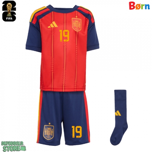 Spanien Lamine Yamal #19 Replika Babytøj Hjemmebanesæt Børn VM 2026 Kortærmet (+ Korte bukser)